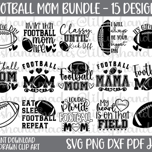 Football Mom Svg Bundle, Football Mama Svg, Game Day Svg, Football Mom Shirt Svg, Football Mom Png, Football Mama Png, Football Mom Life Svg