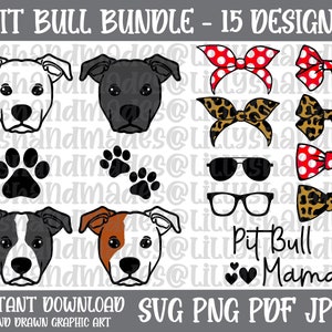 Pit Bull Svg Bundle, Pit Bull Clipart, Pit Bull Png, Pit Bull Mom Svg, Pit Bull Dad Svg, Pit Bull Vector, Pit Bull Clipart, Pittie Svg