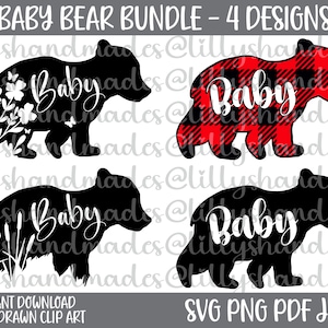 Bébé ours Svg, bébé ours Png, Clipart bébé ours, Svg ourson, grenouillère bébé ours Svg, Svg bébé, famille ours, Svg bébé garçon, Svg bébé fille