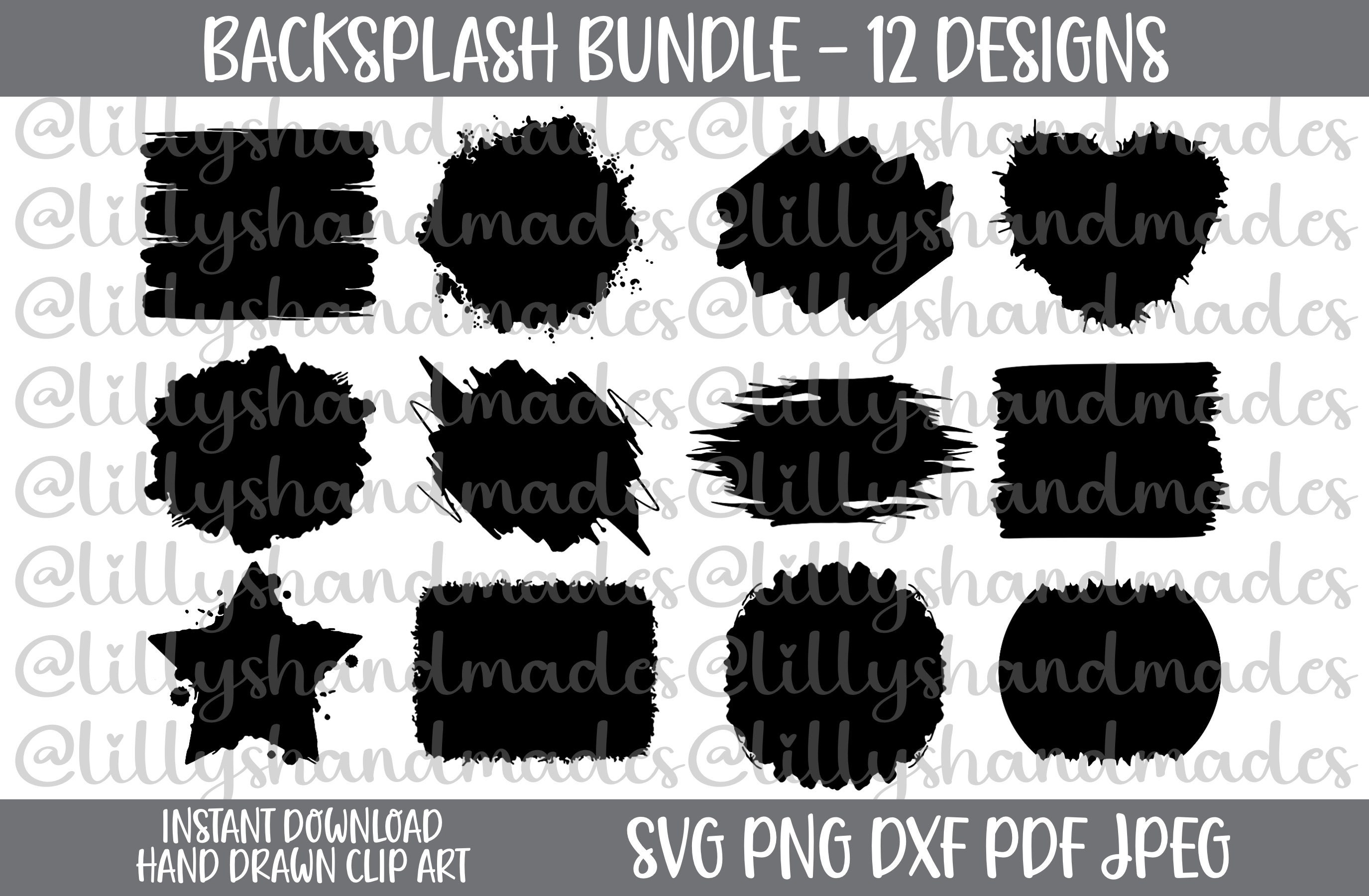 Black Background Png, Distressed Black Frame Png, Black Brush Stroke Png,  Design Elements, Black Paint, Splash, Circle, Digital Download 