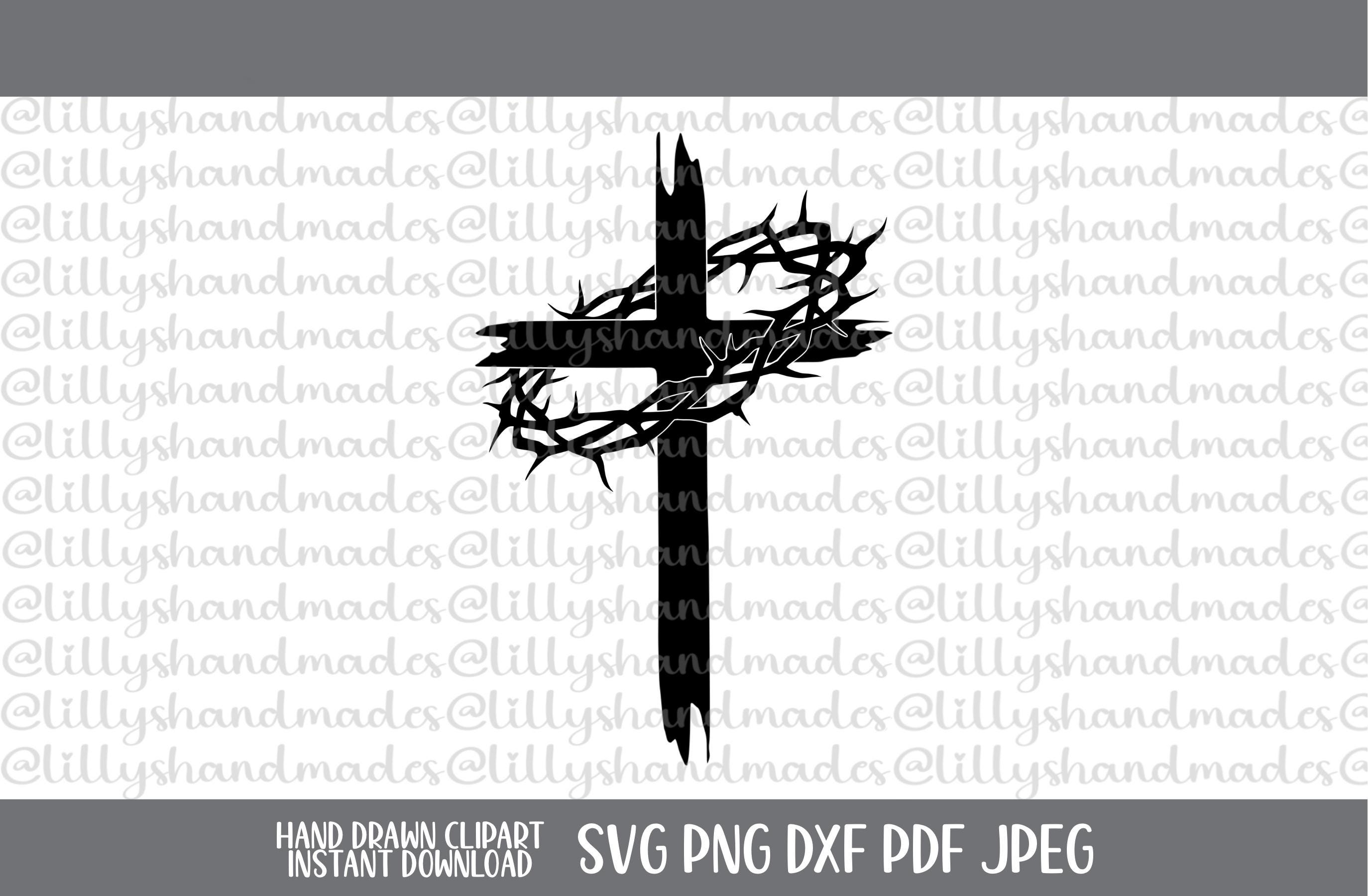 Crown of Thorns Svg Cross Svg Crown of Thorns Png, Cross Png Jesus Svg Jesus Easter Svg Christian Svg Christian Easter Svg, He is Risen Svg