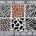 Animal Print Svg Bundle, Leopard Print Svg, Giraffe Print Svg, Cheetah Print Svg, Cow Print Svg, Tiger Print Svg, Zebra Print Svg 