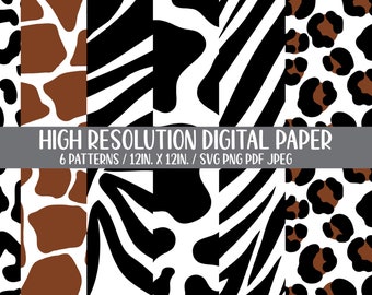 Leopard Print Svg, Cheetah Print Svg, Cow Print Svg, Tiger Stripes Svg, Zebra Print Svg, Giraffe Print Svg, Cow Print Png, Leopard Print Png