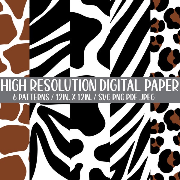 Leopard Print Svg, Cheetah Print Svg, Cow Print Svg, Tiger Stripes Svg, Zebra Print Svg, Giraffe Print Svg, Cow Print Png, Leopard Print Png