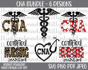 Certified Nursing Assistant SVG Bundle, CNA PNG