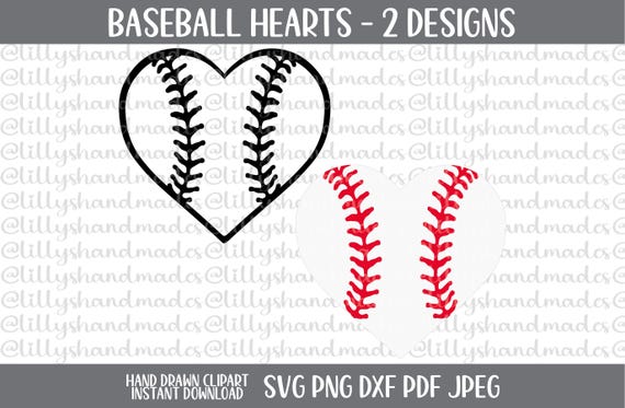 Baseball Heart SVG, Baseball Mom Design (Digital Download)