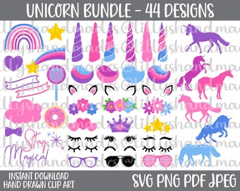 Unicorn Svg Files For Cricut, Unicorn Clipart, Unicorn Png, Unicorn Face Svg, Unicorn Vector, Unicorn Horn Svg, Unicorn Rainbow Svg