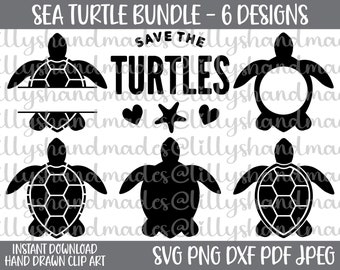 Sea Turtle SVG, Save the Turtles PNG Clipart