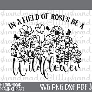 Wildflower Svg, Wildflower Png, Floral Svg, bloem Svg Wildflowers Svg, botanische Svg, wilde bloem Svg Wildflower Clipart, inspirerende Svg