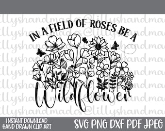 Fiore selvatico SVG, Fiore selvatico PNG, Floreale SVG, Fiore SVG, Fiori selvatici SVG, Botanico SVG, Fiore selvatico SVG, Clipart di fiori selvatici