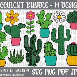 Cute Cactus Svg Bundle Cactus Clipart, Cactus Png Succulent Svg Succulent Clipart Succulent Png, Cacti Svg Cactus Svg Files, Cactus Cut File