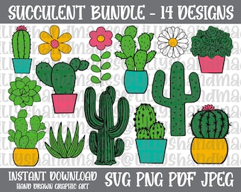 Cute Cactus Svg Bundle Cactus Clipart, Cactus Png Succulent Svg Succulent Clipart Succulent Png, Cacti Svg Cactus Svg Files, Cactus Cut File