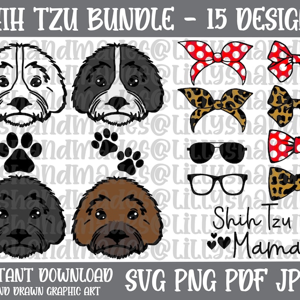 Shih Tzu Svg Bundle, Shih Tzu Png, Shih Tzu Clipart, Shih Tzu Vector, Shih Tzu Sticker Png, Shih Tzu Mom Svg, Shih Tzu Mug Svg