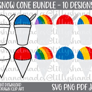 Snow Cone Svg Bundle, Snowcone Svg, Snow Cone Png, Snow Cone Clipart, Shaved Ice Svg, Snow Cone Vector, Snowcone Png, Snowcone Clipart