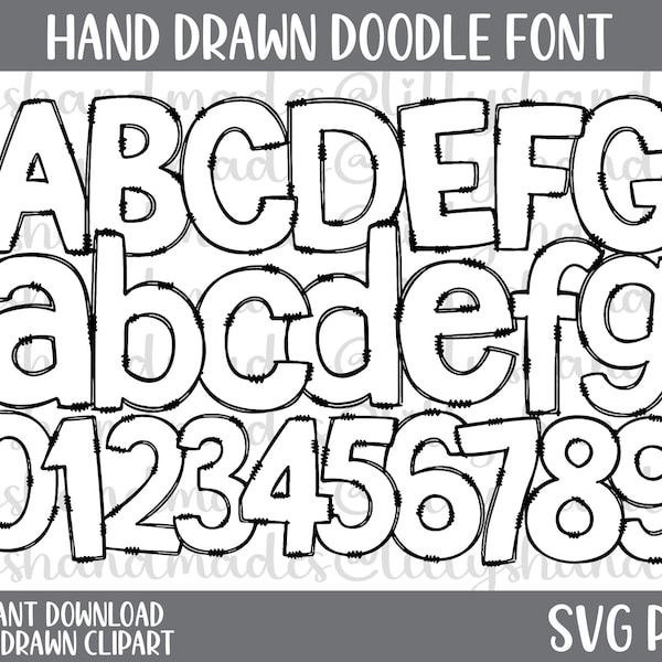 Doodle Font Svg, Doodle Font Png, Doodle Letters Svg, Doodle Alphabet Svg, Doodle Letters Png, Doodle Alphabet Png, Hand Drawn Font Svg