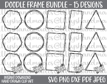 Doodle Frame Svg Bundle, Floral Frame Svg, Doodle Frame Png, Frame Clipart Frame Vector, Square Frame Svg Circle Frame Svg, Flower Frame Svg