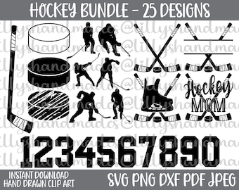 Hockey Svg Bundle, Hockey Player Svg, Hockey Stick Svg, Hockey Puck Svg, Hockey Clipart, Hockey Mom Svg, Field Hockey Svg, Ice Hockey Svg