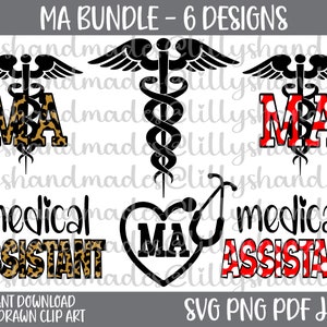 Medical Assistant Stethoscope Svg, MA Svg, MA Png