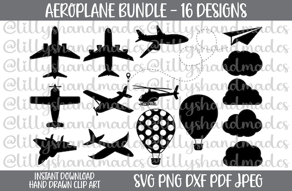 Airplane Clipart, Airplane Svg, Airplane Png, Airplane Silhouette, Helicopter Svg, Jet Svg, Aeroplane Svg, Cloud Svg, Paper Airplane Svg
