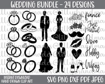 Hochzeits-Bundle-Svg, Braut und Bräutigam Schädel-Svg, Hochzeit-Svg-Dateien für Cricut, Braut Clipart, Hochzeit Clipart, Braut Kopfschmuck, Hochzeit Silhouette Clipart