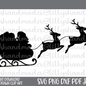 Sanie Bożonarodzeniowe Svg, Sanie Świętego Mikołaja Svg, Sanie Bożonarodzeniowe Png, Sanie Świętego Mikołaja Png, Święty Mikołaj Svg, Renifer Svg, Clipart Świętego Mikołaja, Clipart Renifera