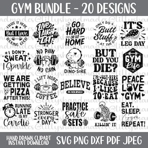 Zabawny pakiet Gym Svg, Gym Png, Cytaty z siłowni Svg, Fitness Svg, Fitness Png, Trening Svg, Trening Png, Dziewczyna z siłowni Svg, Koszulka z siłowni Svg