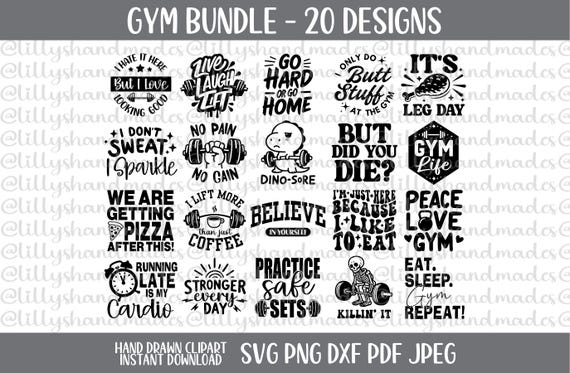Gym Svg Bundle, Workout Png, Gym Png, Fitness Svg, Fitness Png, Workout Svg, Funny Gym Svg, Gym Quotes Svg, Gym Girl Svg