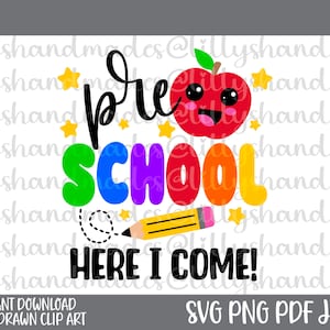 Hello Preschool Svg, Hello Pre-K Svg, Pre-K Png, Preschool Png, Preschool Girl Svg, Preschool Boy Svg, First Day of Preschool Svg