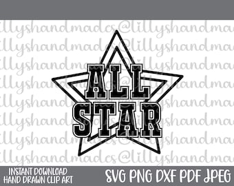 All Star SVG, Sports PNG Clipart