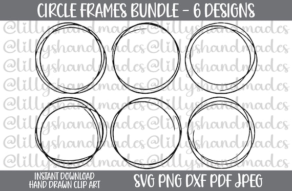 Circle Frames SVG, Doodle Frame PNG Clipart