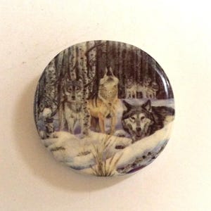 Ceramic Smoking Smoke Stone Holder Wolf Pack Wolves Design Glazed Kiln Fired