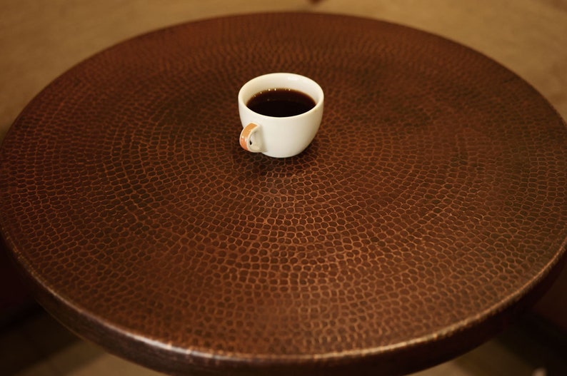 42 Round Hammered Copper Table Top Conference Room Etsy