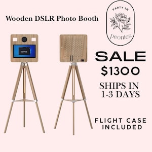 Wooden Photo Booth Shell, DSLR Photo booth, Wooden Selfie Station Photo Booth, Photo Booth for Party, Wedding, DSLR Printing Photo Booth
