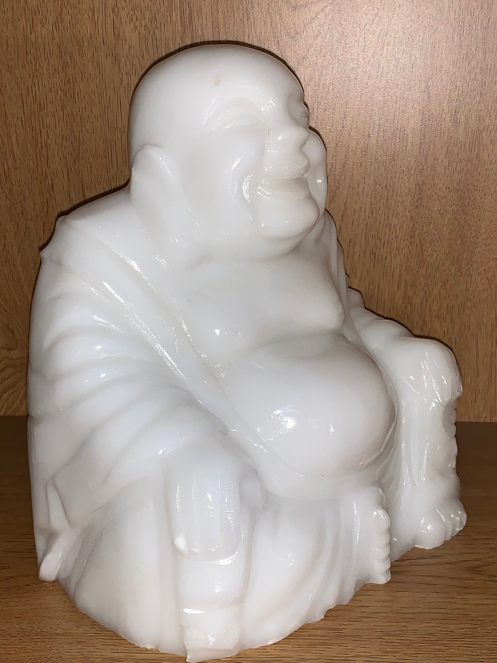 LARGE Rare Milk Glass Buddha Statue Fat Laughing in Amazing Etsy