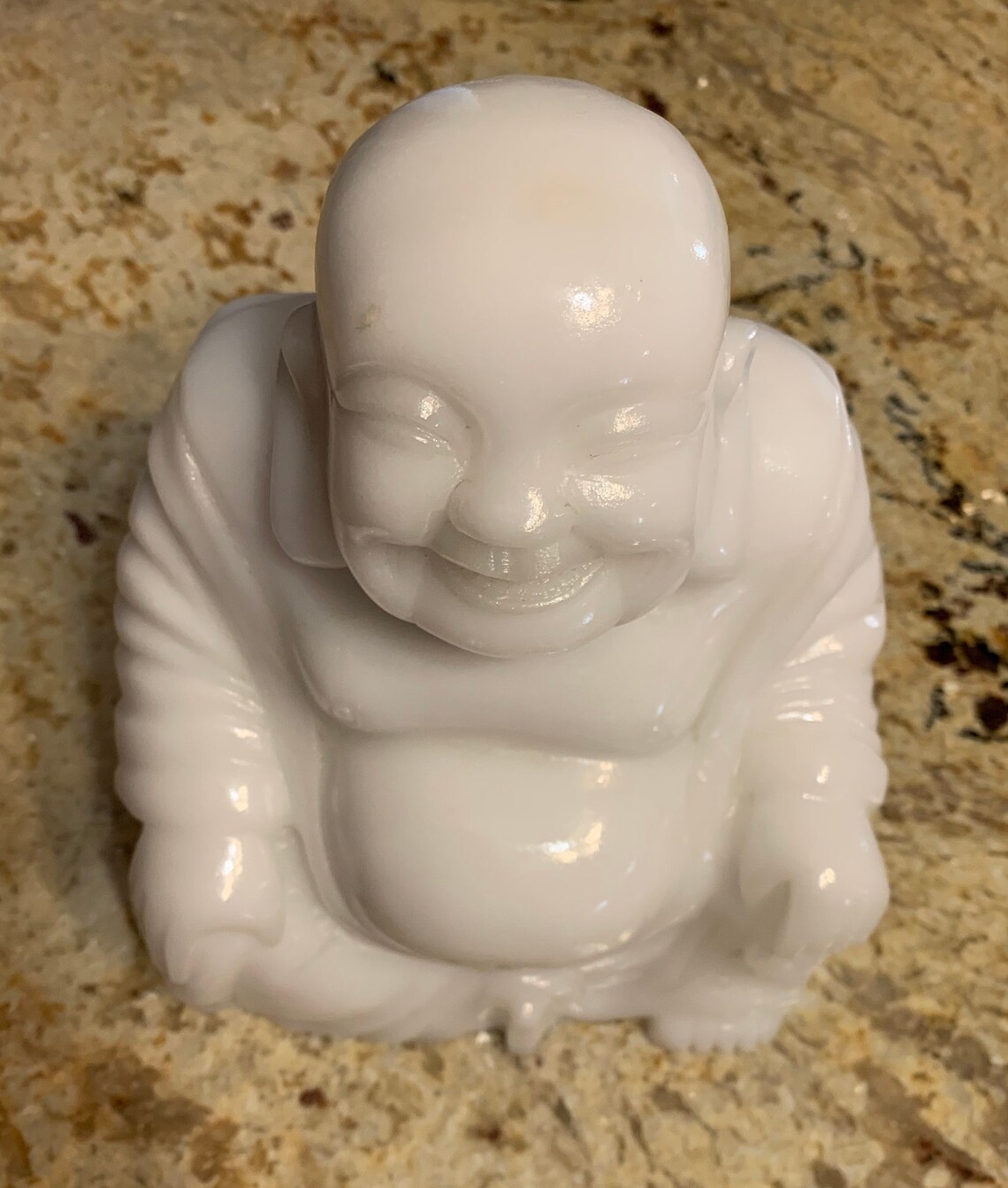 LARGE Rare Milk Glass Buddha Statue Fat Laughing in Amazing Etsy