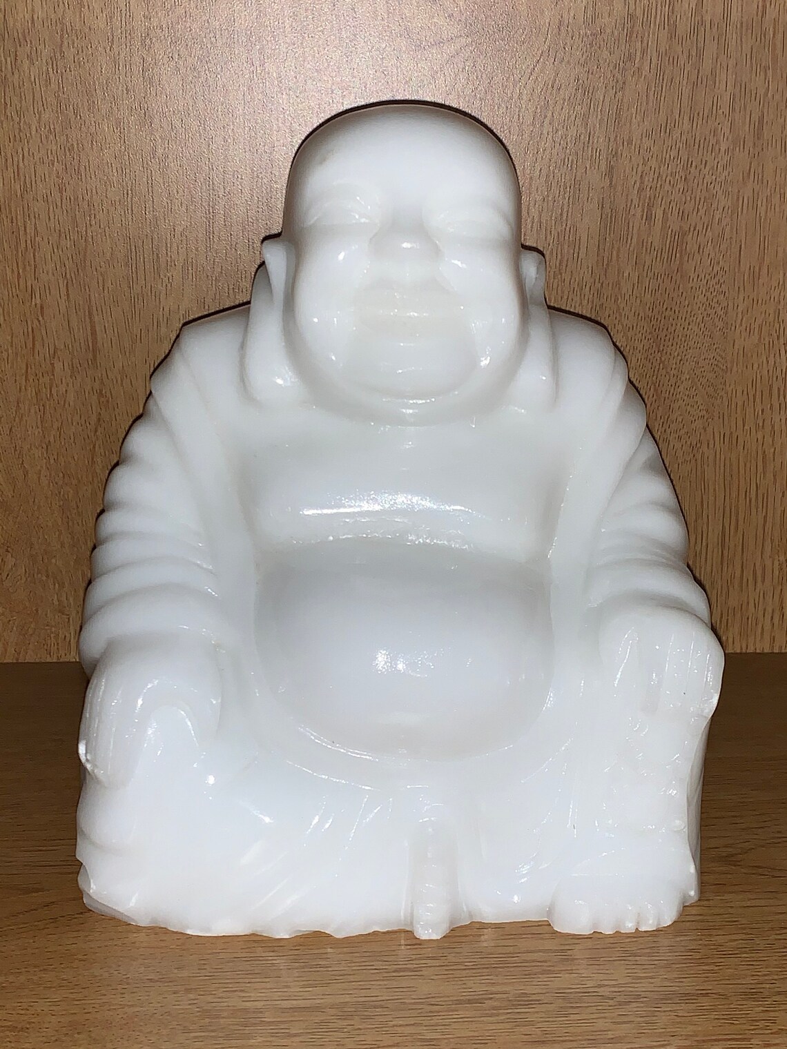 LARGE Rare Milk Glass Buddha Statue Fat Laughing in Amazing Etsy