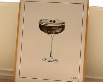 Espresso Martini Cocktail Drink Art Print Premium Matte Paper Poster Original Art Print