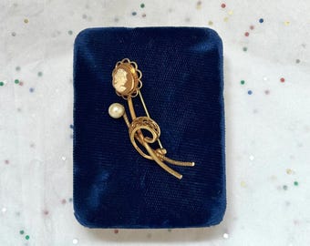 Vintage 14k Gold Filled Cameo Brooch