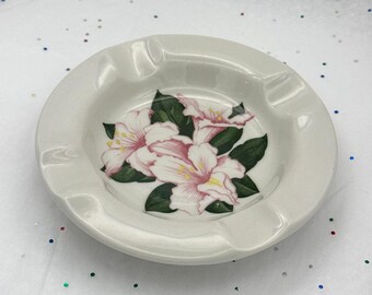 Vintage Floral China Ashtray Dish
