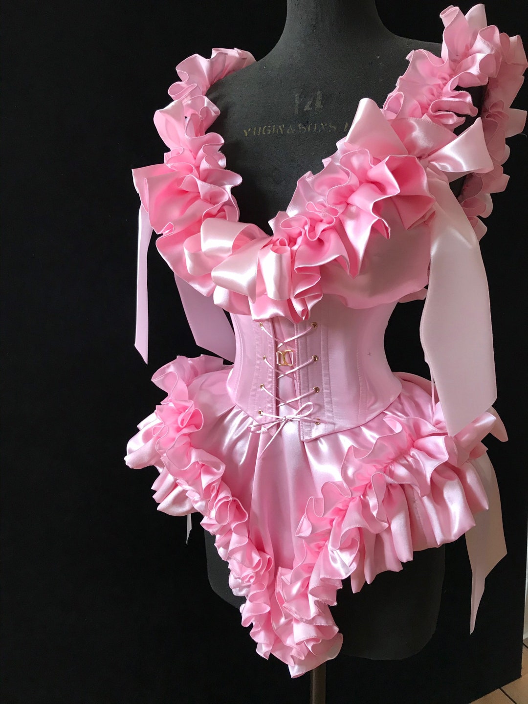 Jarretière Satinée SISSY De La Marque De Lingerie De Luxe Yes Mistress - Rose - Taille Unique - Neuf Avec étiquettes