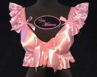 SISSY SATIN Bra / Crop Top by the luxury brand Yes Mistress
