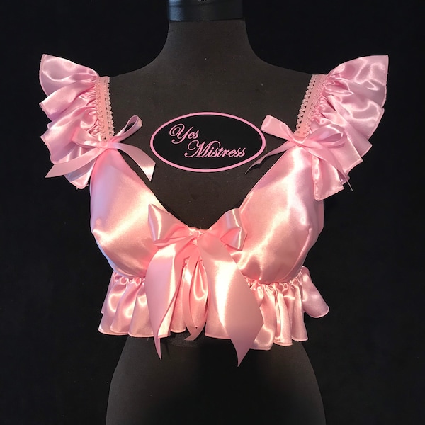 SISSY SATIN Bra / Crop Top by the luxury brand Yes Mistress