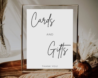 Cards and Gifts Wedding Sign - Simple - Digital Template