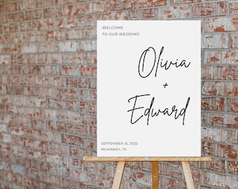 Simple Wedding Welcome Sign - Digital Template