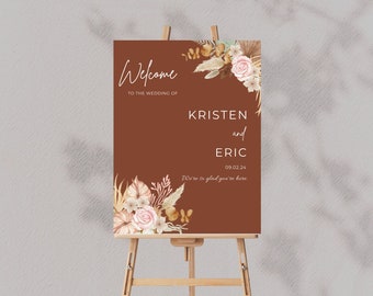 Boho Wedding Welcome Sign Template