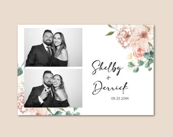 Wedding Photo Booth Template, Floral Photo Booth Template - 4 x 6