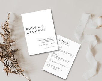 Minimalist Wedding Invitation - Digital Template