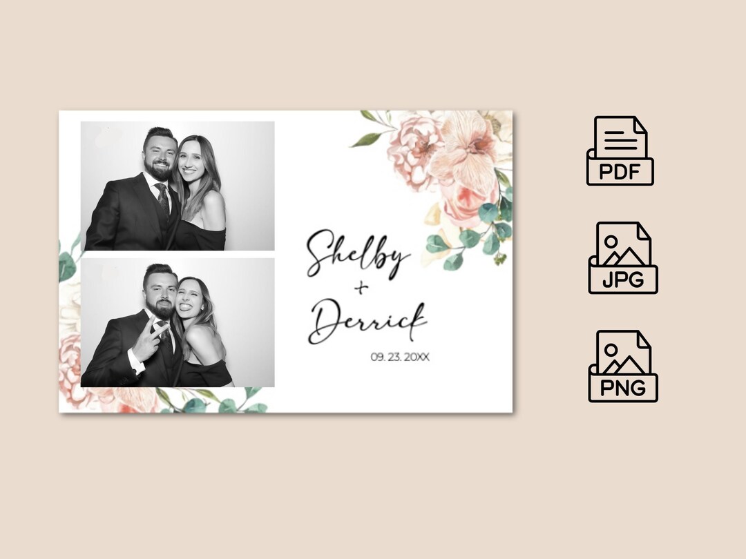 Wedding Photo Booth Template, Floral Photo Booth Template 4 X 6 Etsy