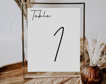 Minimalist Table Numbers - Wedding - Digital Template