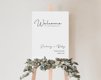 Minimalist Wedding Welcome Sign - Digital Template